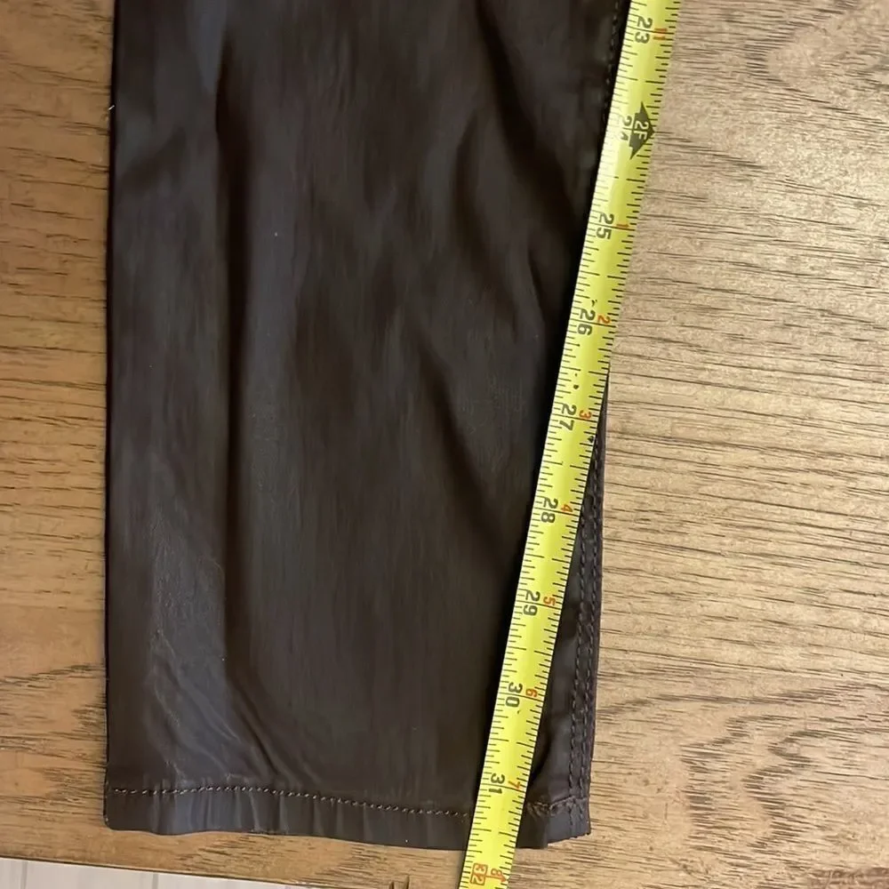 BLACK ORCHID BROWN VEGAN STRETCH LEATHER SKINNY LEG.  NEW - Picture 5 of 14